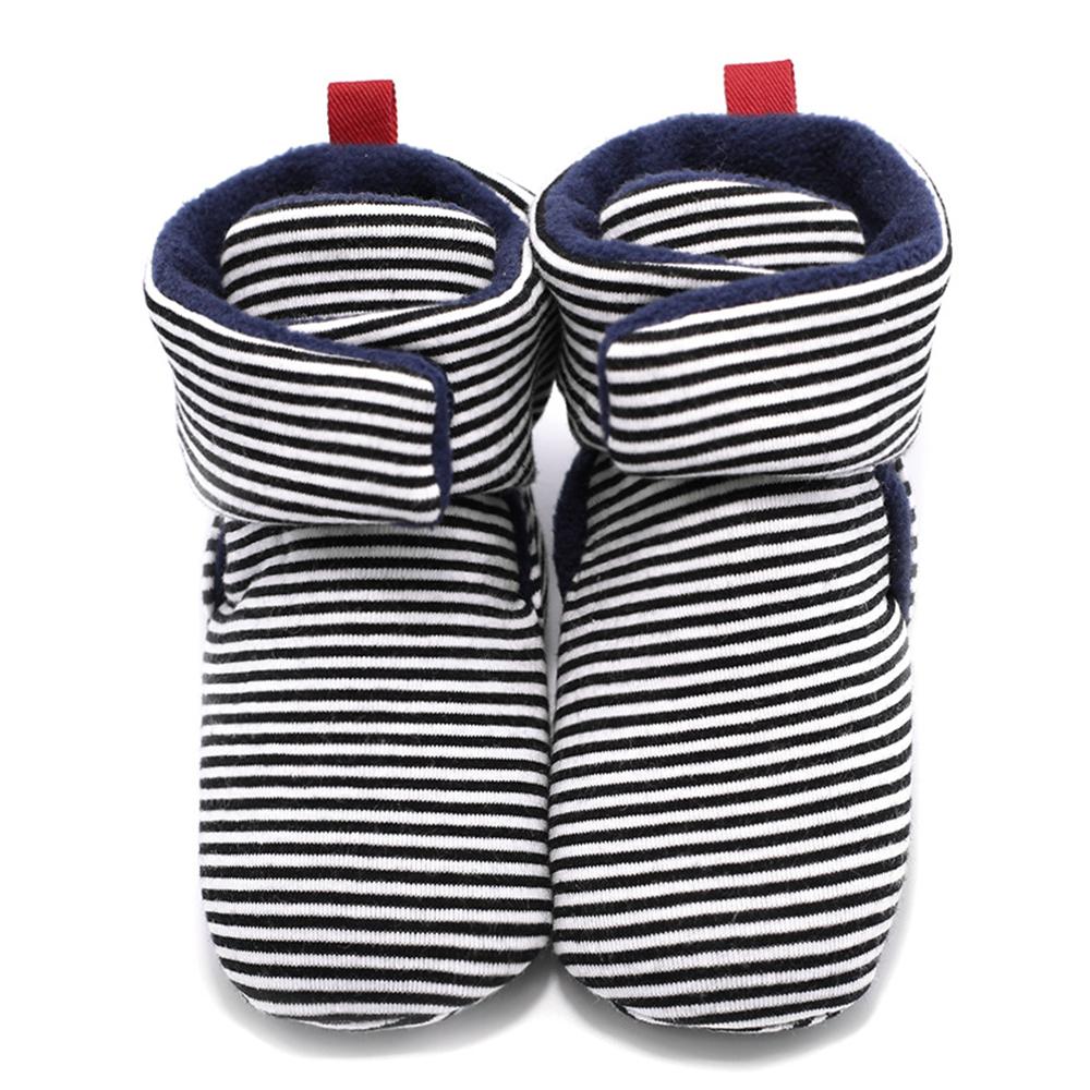 Baby Girls Striped Magic Tape Warm Boots