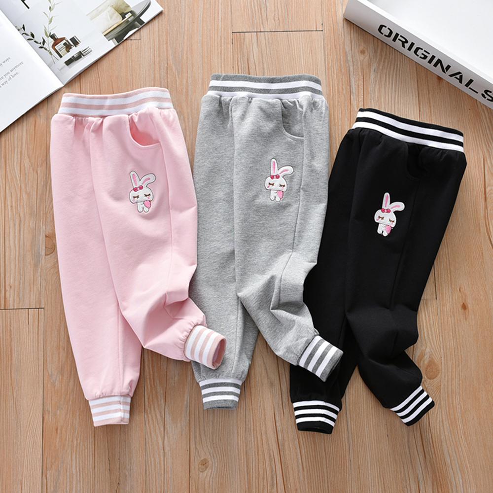 Girls Striped Rabbit Printed Cartoon Pants trendy kids wholesale clothing