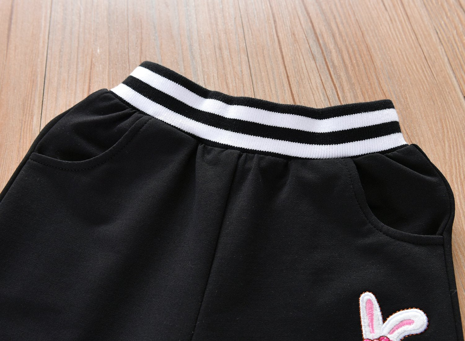 Girls Striped Rabbit Printed Cartoon Pants trendy kids wholesale clothing