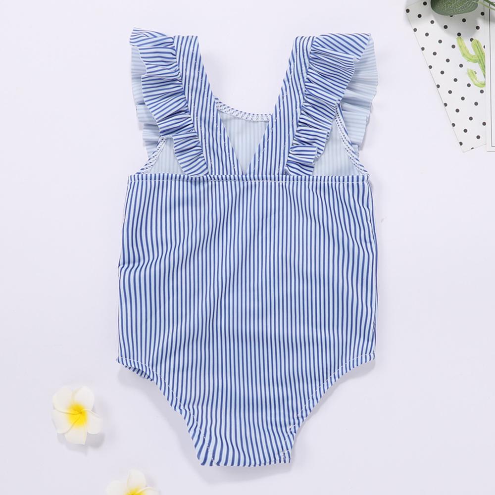 Baby Girls Striped Sleeveless One Piece Swimwear Toddler One Piece Swimsuit