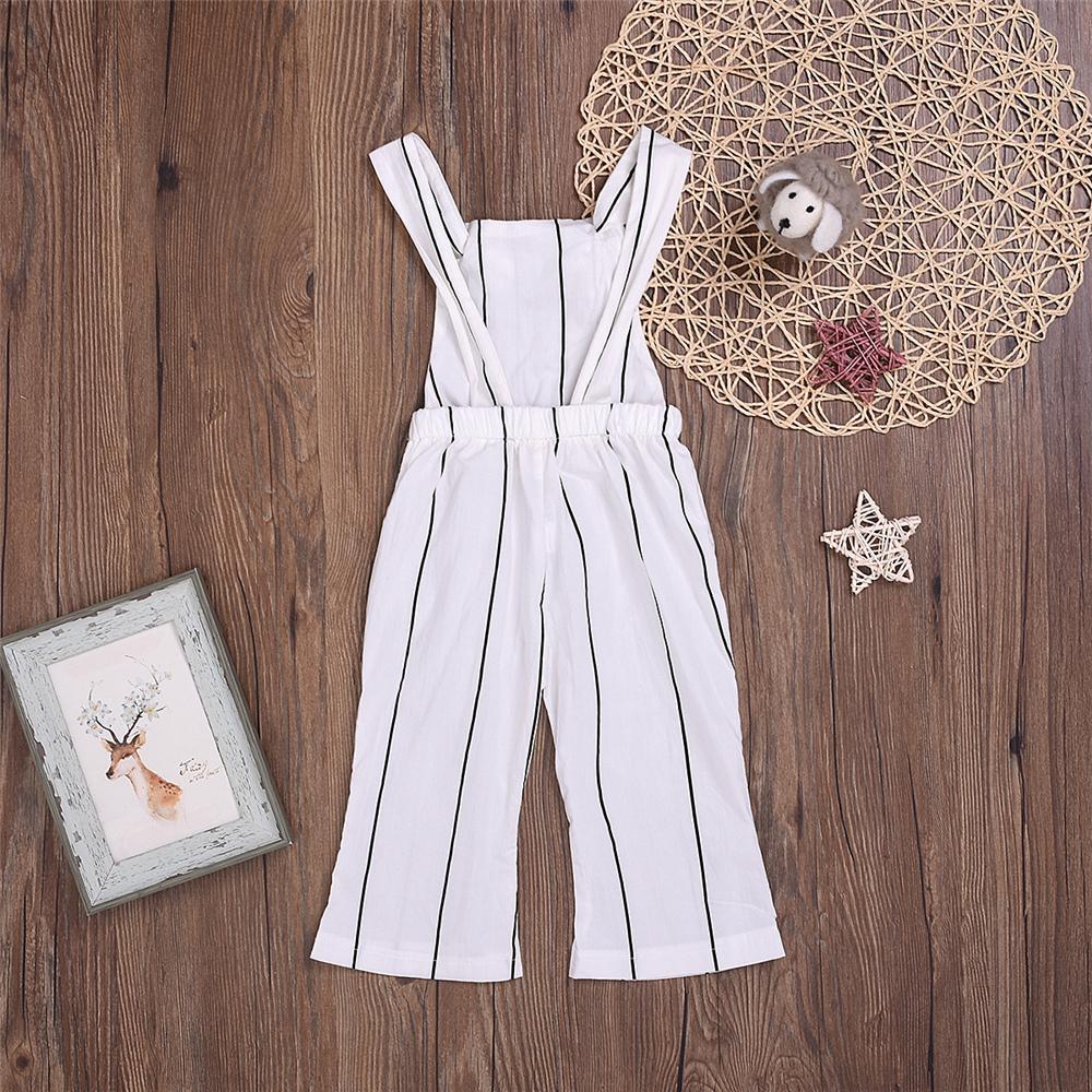 Girls Striped Sleeveless Sling Jumpsuit Wholesale Little Girl Clothes