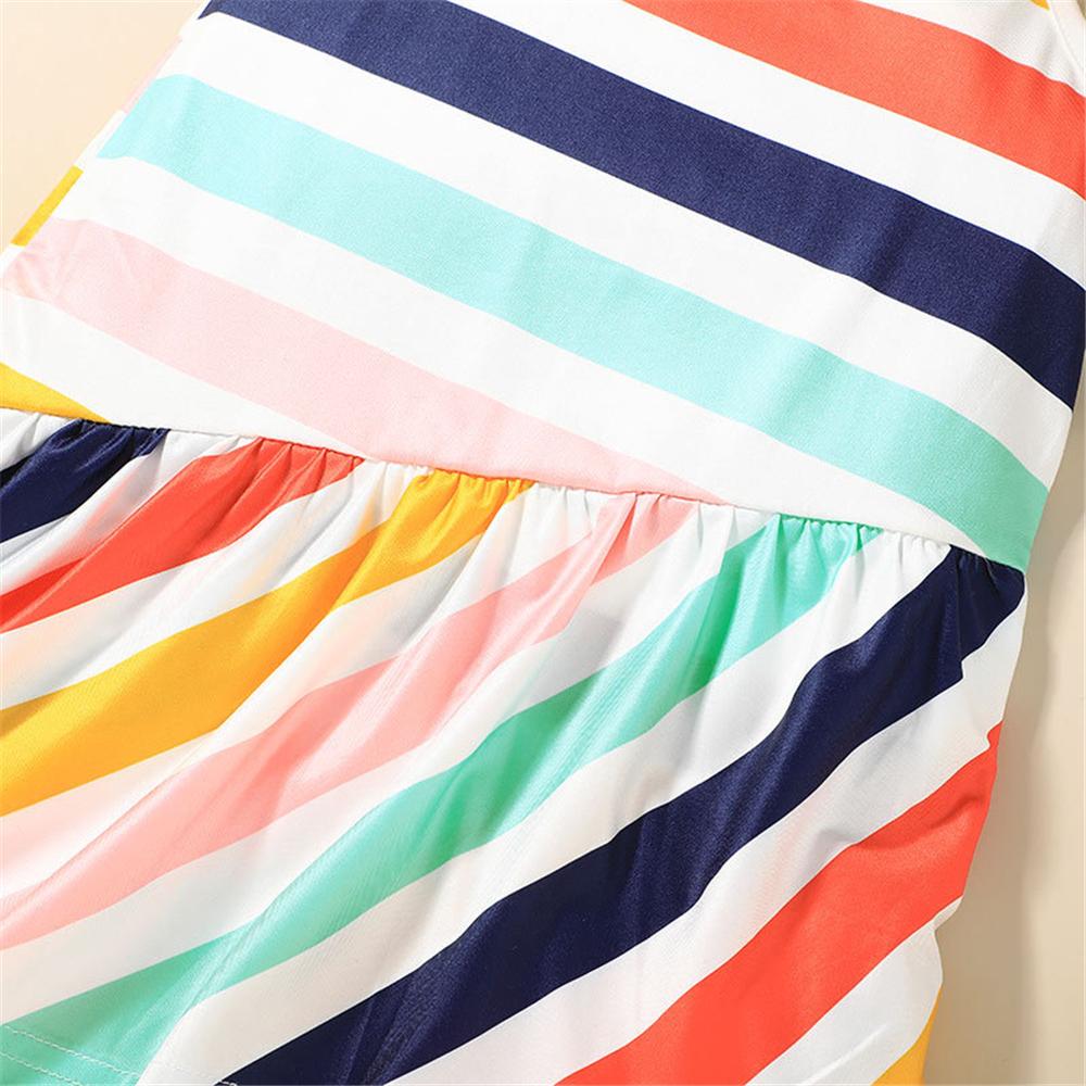 Girls Striped Sling Dresses kids clothing wholesale