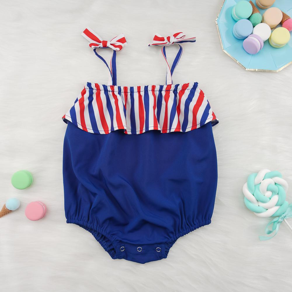 Baby Girls Striped Sling Romper wholesale baby clothes suppliers