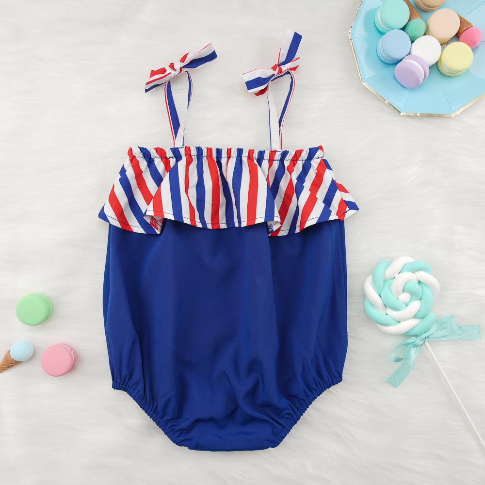 Baby Girls Striped Sling Romper wholesale baby clothes suppliers