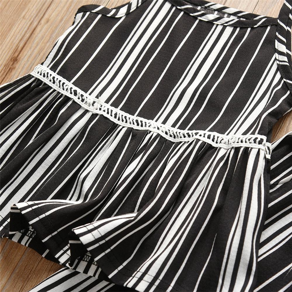 Girls Striped Sling Top & Shorts Summer Suit Girls Clothing Wholesalers