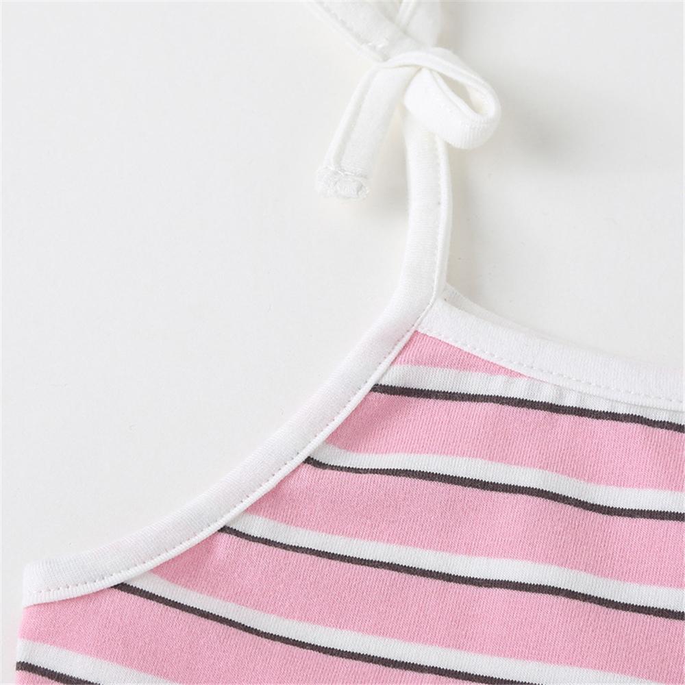 Girls Striped Sling Top & Shorts kids clothing wholesale