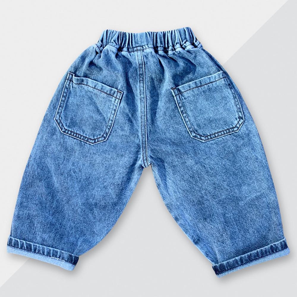 Unisex Striped Splicing Pocket Fashion Jeans trendy kids wholesale clothing