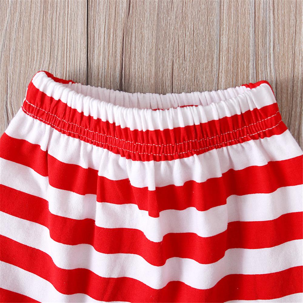 Baby Boys Striped Star Letter Printed Sleeveless Top & Shorts Toddler Clothing Wholesale