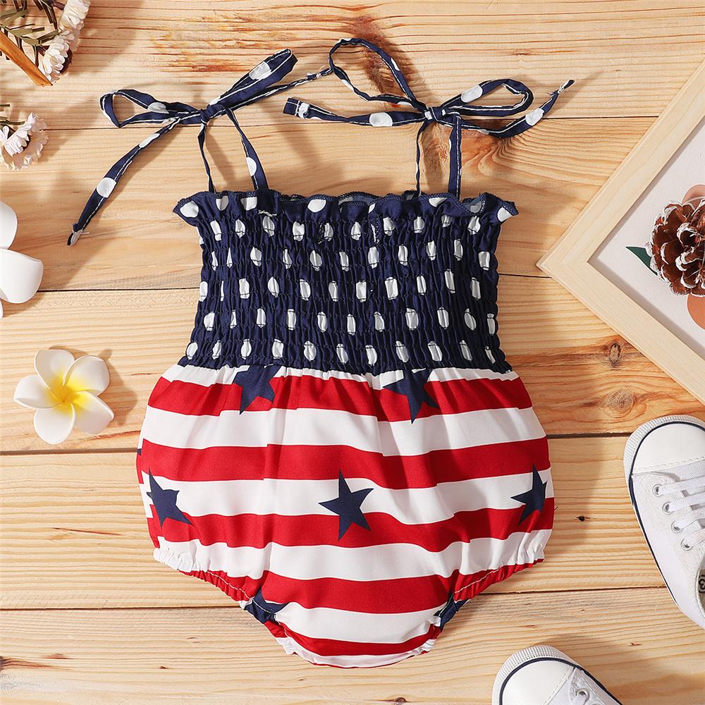 Baby Girls Striped Star Sling Romper baby wholesale vendors