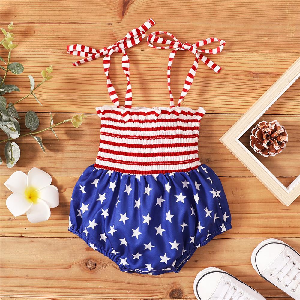 Baby Girls Striped Star Sling Romper baby wholesale vendors