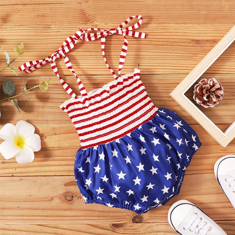 Baby Girls Striped Star Sling Romper baby wholesale vendors