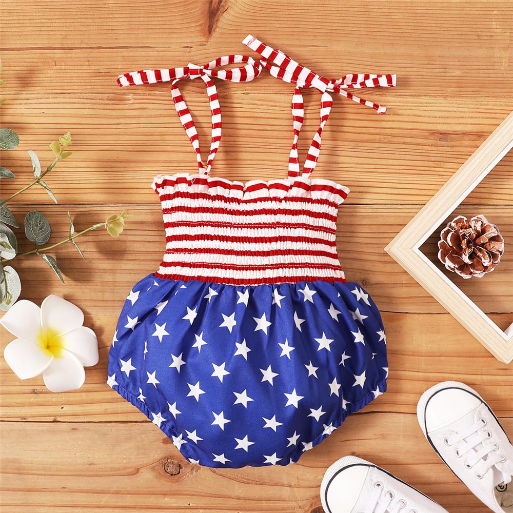 Baby Girls Striped Star Sling Romper baby wholesale vendors