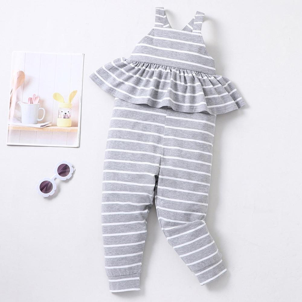 Girls Striped Suspender Jumpsuit wholesale childrens clothing