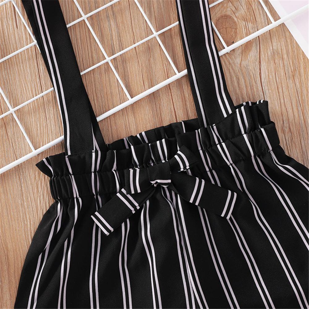 Girls Striped Suspender Shorts wholesale kids boutique clothing