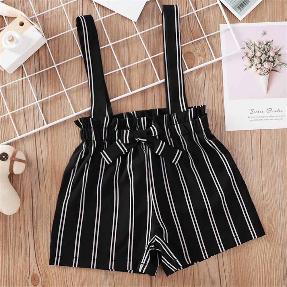 Girls Striped Suspender Shorts wholesale kids boutique clothing