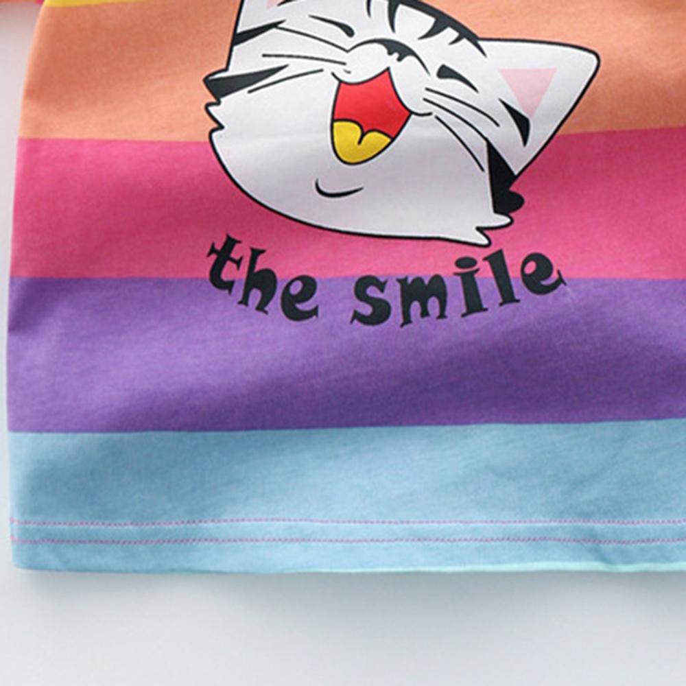 Baby Unisex Striped The Smile Cat Printed Shorts Sleeve Top Shorts Wholesale Baby Clothes In Bulk