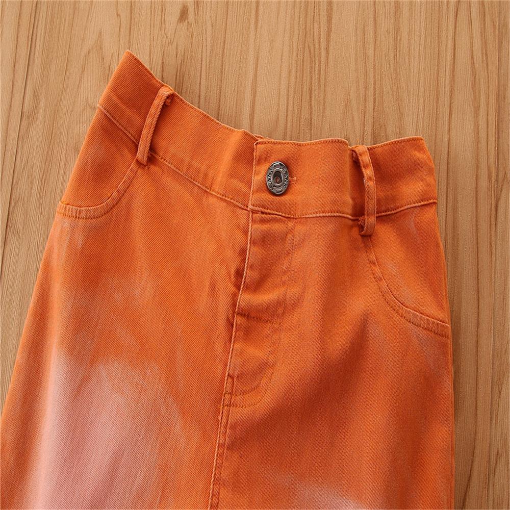 Girls Stylish Button Solid Flare Jeans Girls Clothes Wholesale