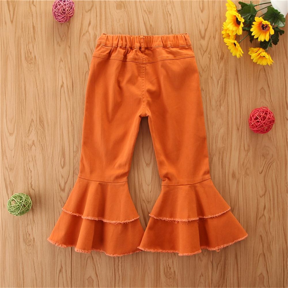 Girls Stylish Button Solid Flare Jeans Girls Clothes Wholesale