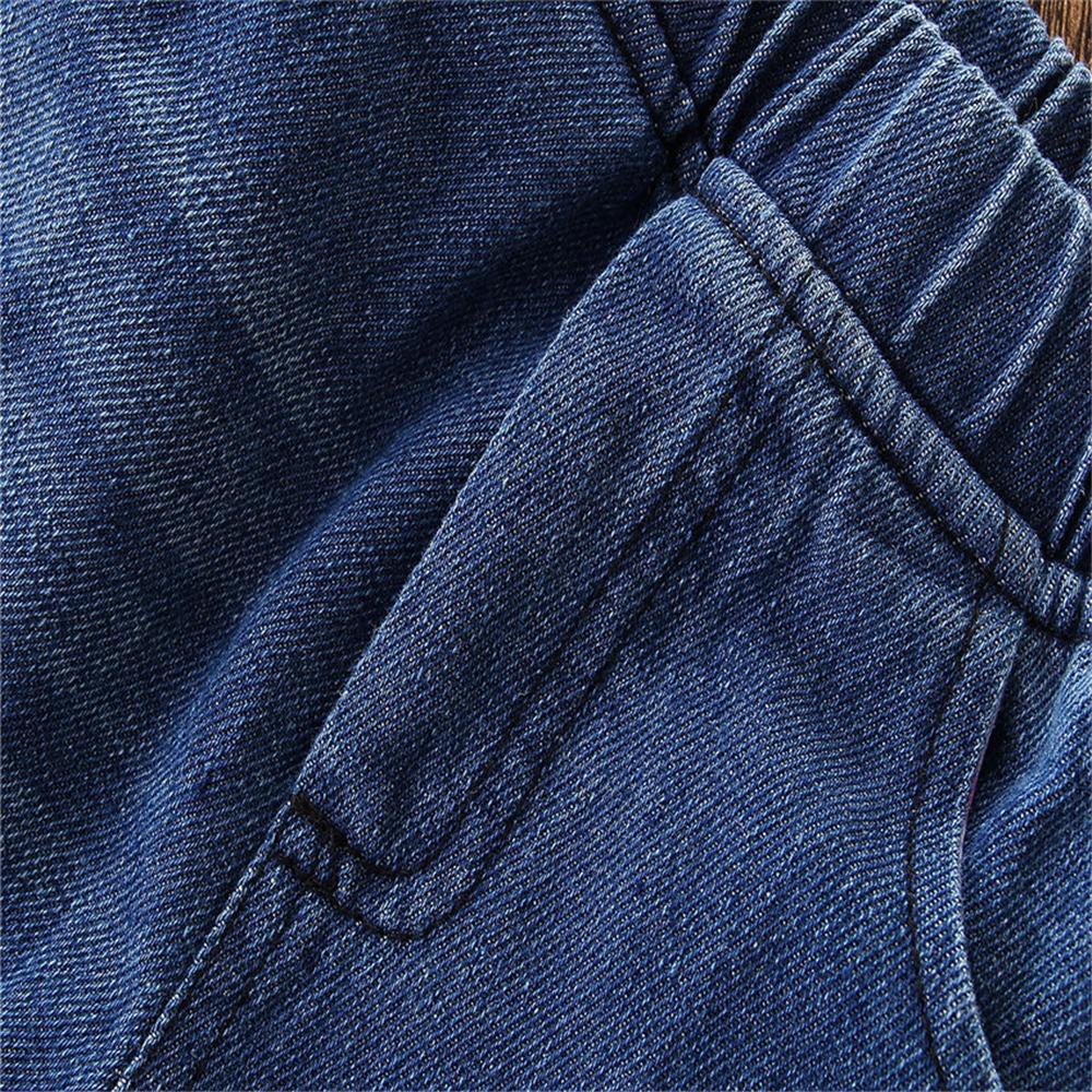 Girls Stylish Flared Pocket Solid Denim Pants Wholesale