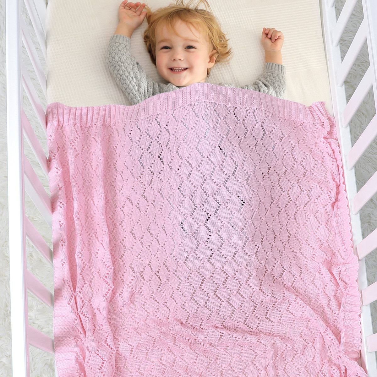 Summer Baby Blanket For Boys And Girls Knitted Hollow Blanket Baby Windproof Cover Wholesale Baby