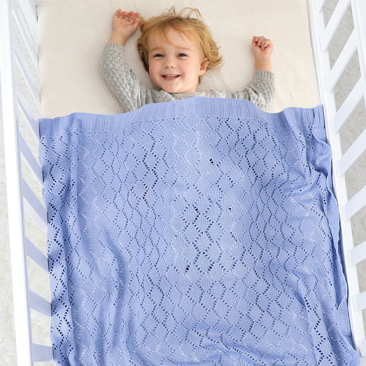 Summer Baby Blanket For Boys And Girls Knitted Hollow Blanket Baby Windproof Cover Wholesale Baby