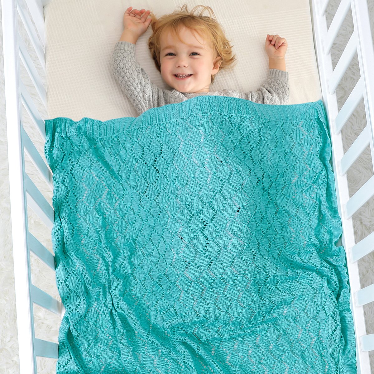 Summer Baby Blanket For Boys And Girls Knitted Hollow Blanket Baby Windproof Cover Wholesale Baby