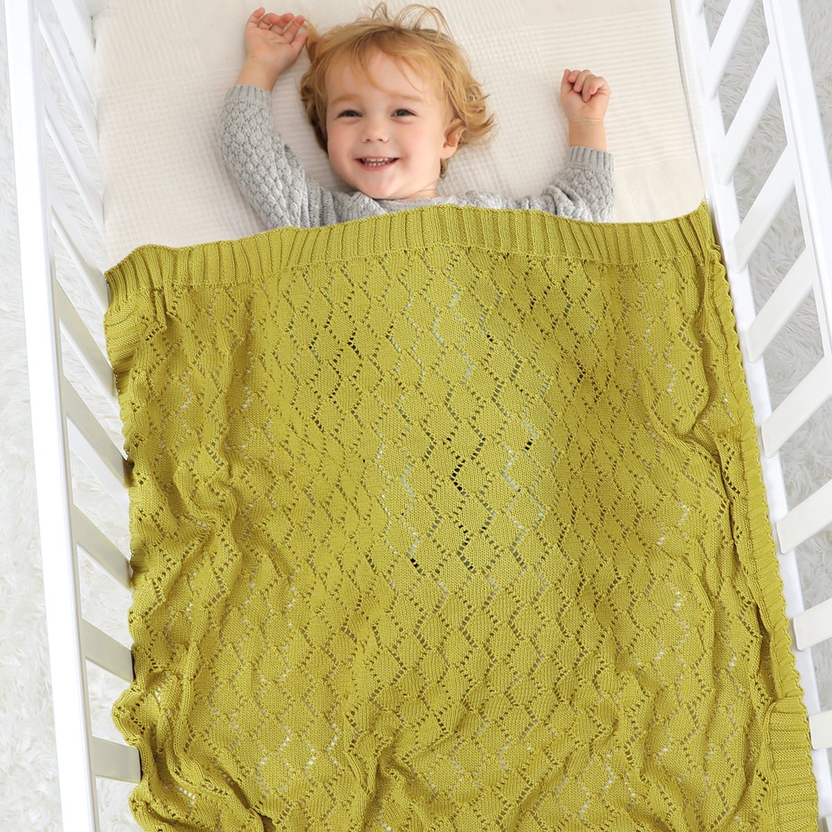 Summer Baby Blanket For Boys And Girls Knitted Hollow Blanket Baby Windproof Cover Wholesale Baby