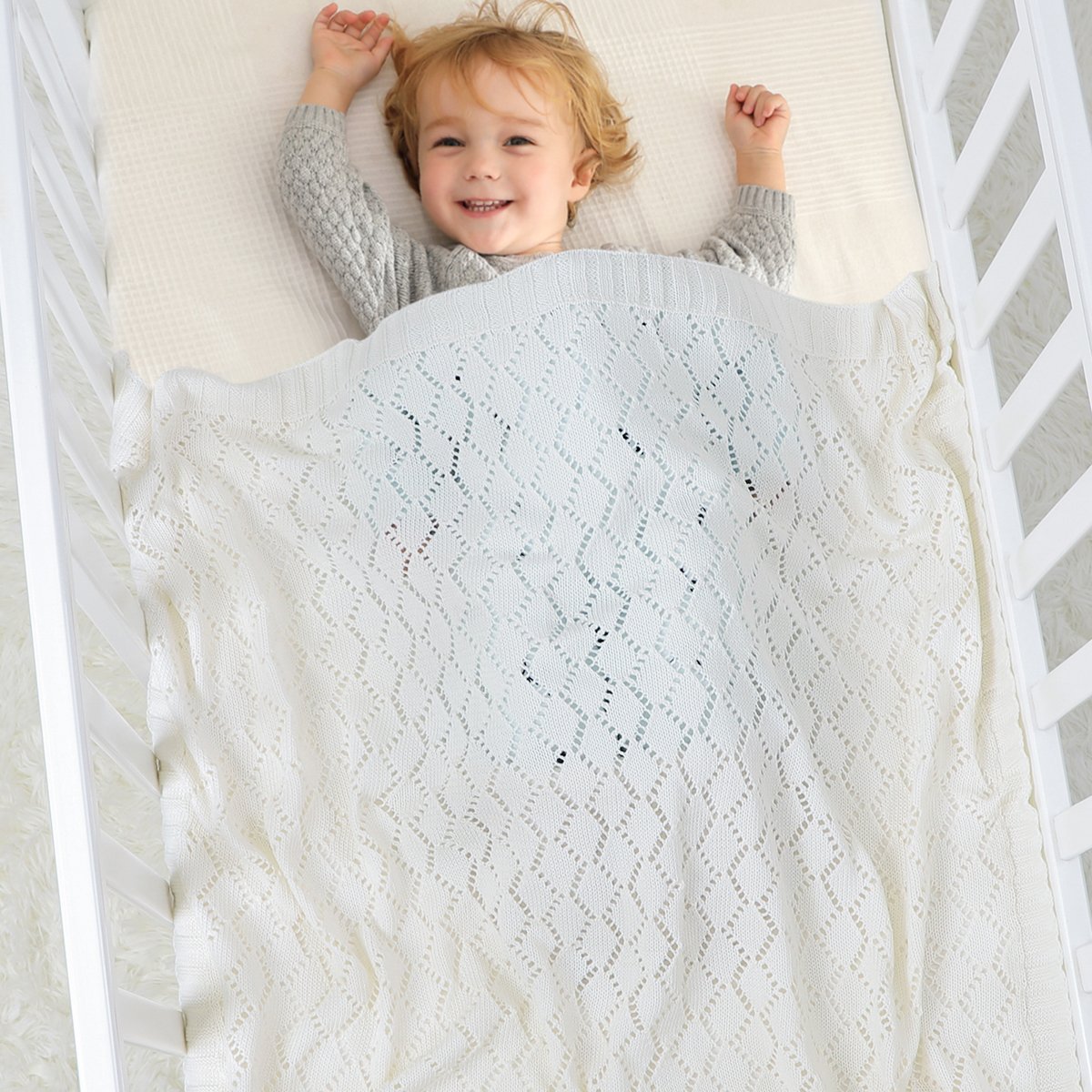 Summer Baby Blanket For Boys And Girls Knitted Hollow Blanket Baby Windproof Cover Wholesale Baby