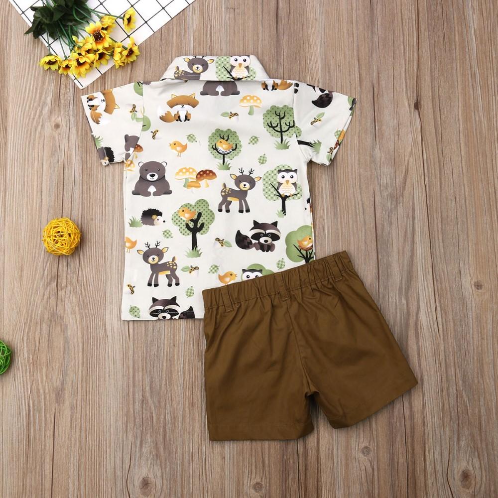 Boys Summer Boys Animal Print Short Sleeve T-shirt & Shorts Wholesale Baby Boy Boutique