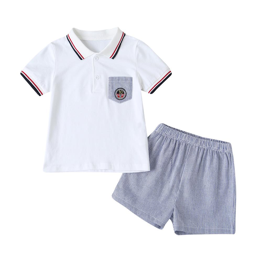 Summer Children'S Clothing T-Shirt Short-Sleeved Children'S Clothing Boys And Girls Suit New Products POLO Collar Suit College Style Wholesale Boys Clothing Suppliers