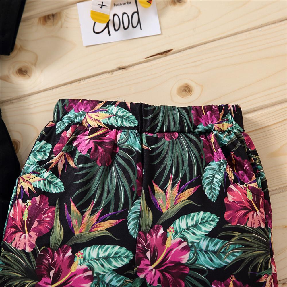 Boys Summer Leaf Printed Short Sleeve Top & Shorts kids clothing vendors