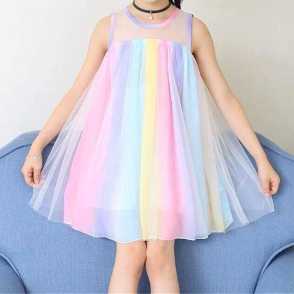 Girls Summer Sleeveless Princess Tulle Dress Wholesale Little Girl Boutique Clothing
