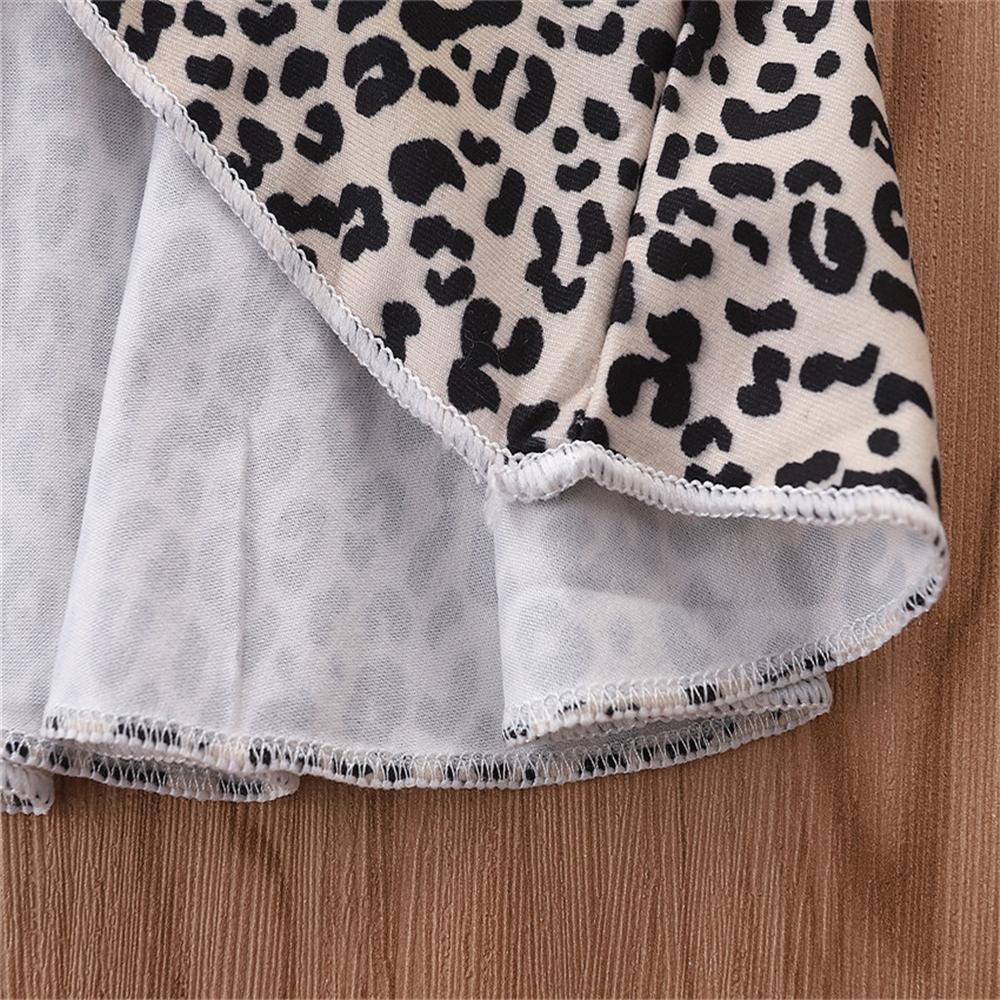 Girls Sunflower Leopard Printed Splicing Flared Pants Girls Clothing Wholesale