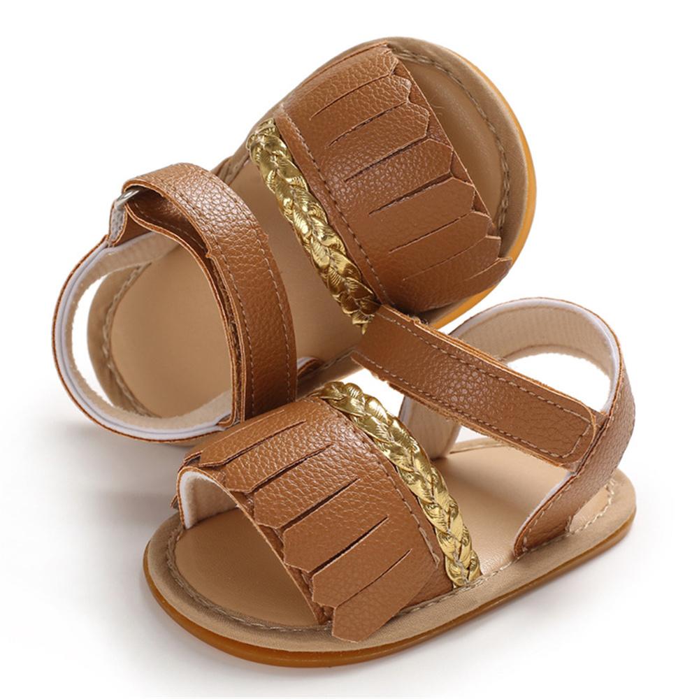 Baby Girls Tassel Magic Tape Open Toe Buckle Sandals Girls Shoes Wholesale