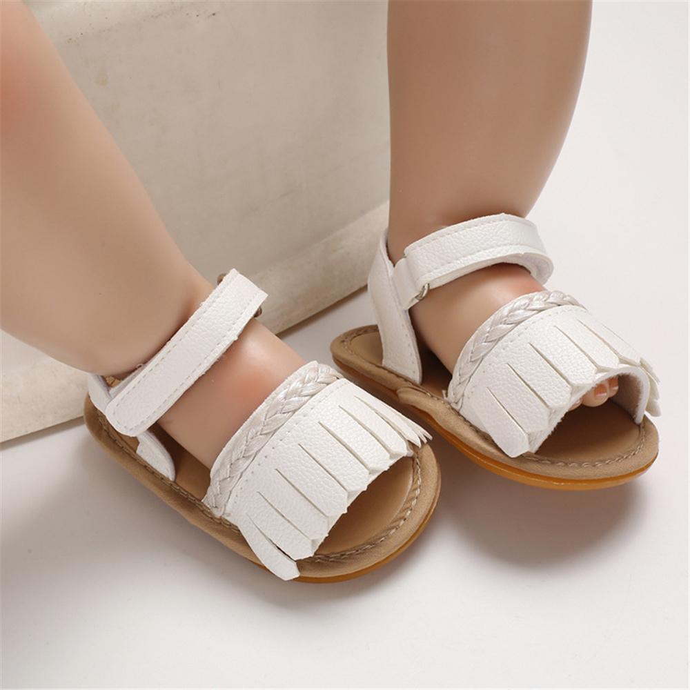 Baby Girls Tassel Magic Tape Open Toe Buckle Sandals Girls Shoes Wholesale