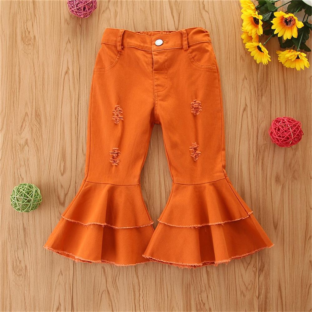 Girls Tassel Wig Leg Pocket Flared Jeans Baby Girl Boutique Clothing Wholesale