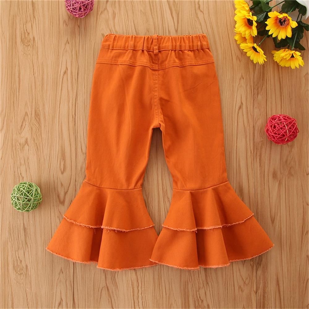 Girls Tassel Wig Leg Pocket Flared Jeans Baby Girl Boutique Clothing Wholesale