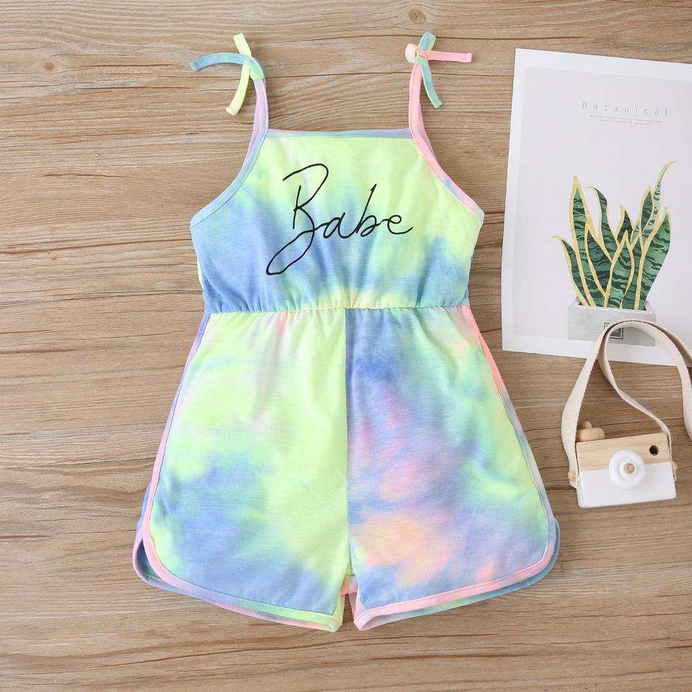 Girls Tie Dye Babe Sling Jumpsuit Trendy Kids Wholesale Clothing