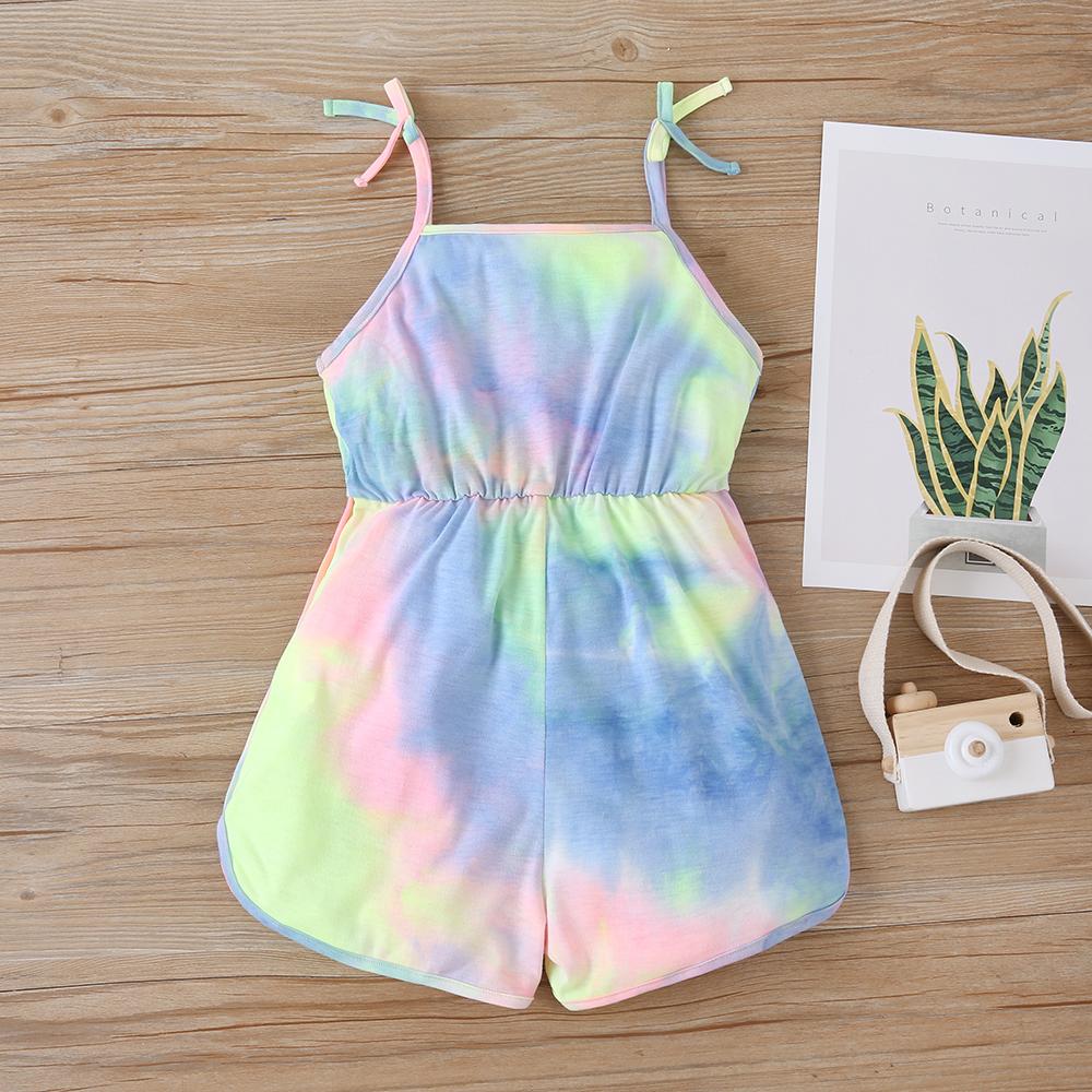 Girls Tie Dye Babe Sling Jumpsuit Trendy Kids Wholesale Clothing