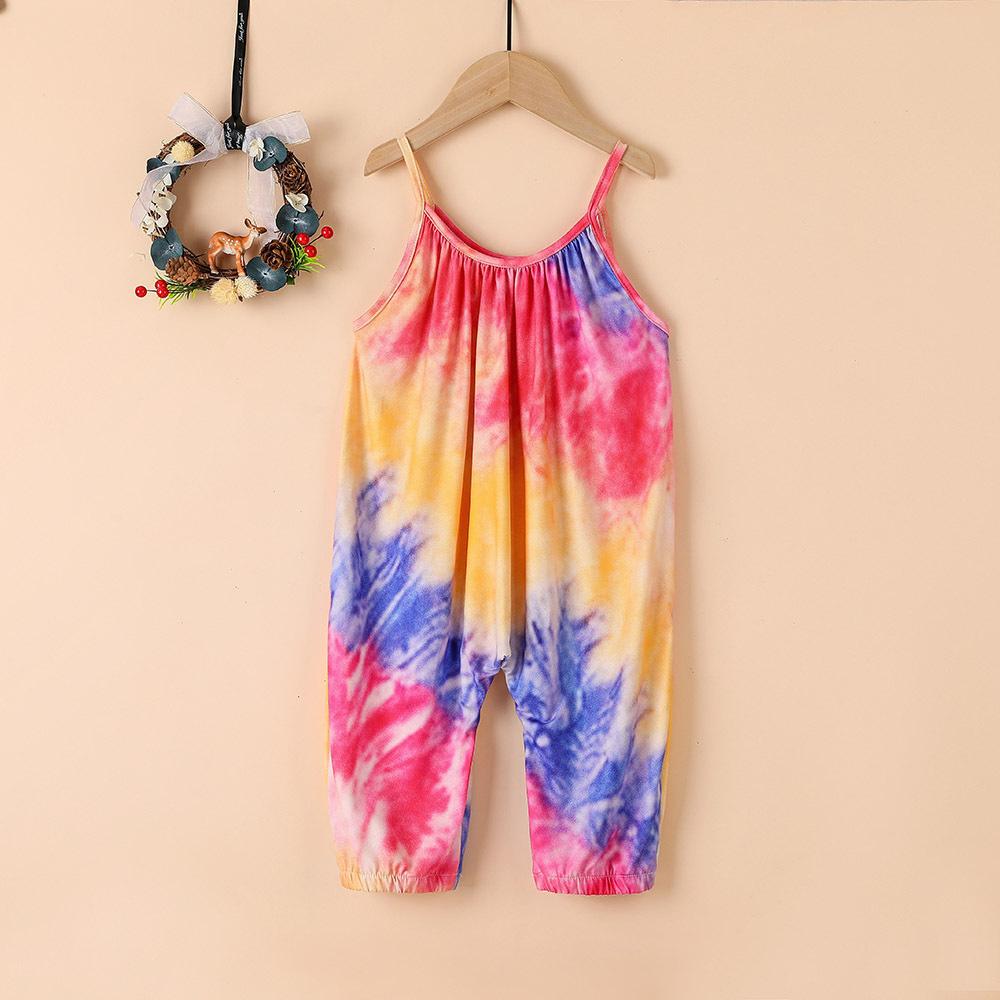 Girls Tie Dye Fashion Suspender Jumpsuit quality children's clothing wholesale