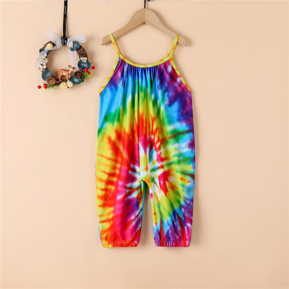 Girls Tie Dye Fashion Suspender Jumpsuit quality children's clothing wholesale