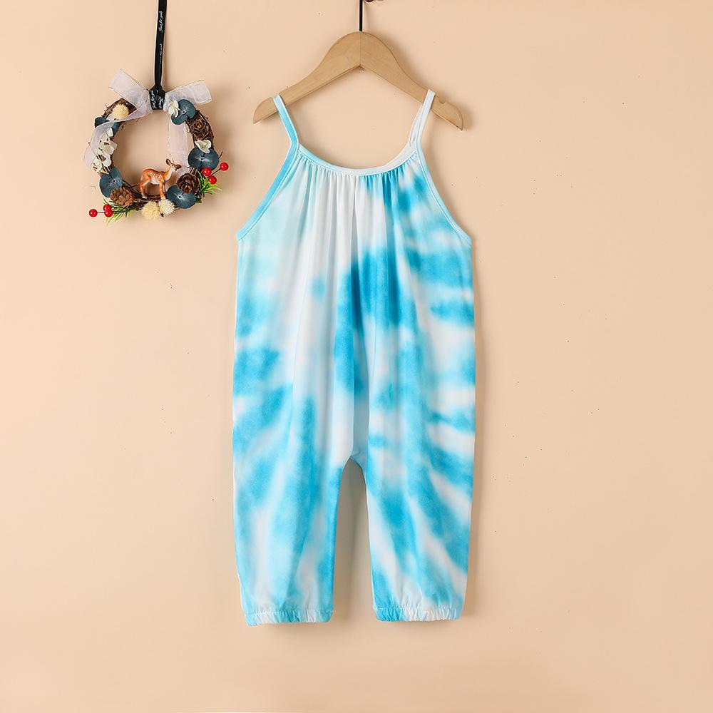 Girls Tie Dye Fashion Suspender Jumpsuit quality children's clothing wholesale