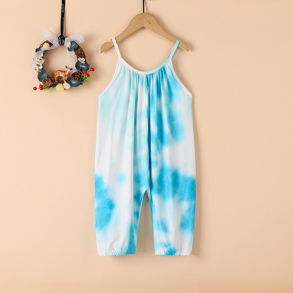 Girls Tie Dye Fashion Suspender Jumpsuit quality children's clothing wholesale