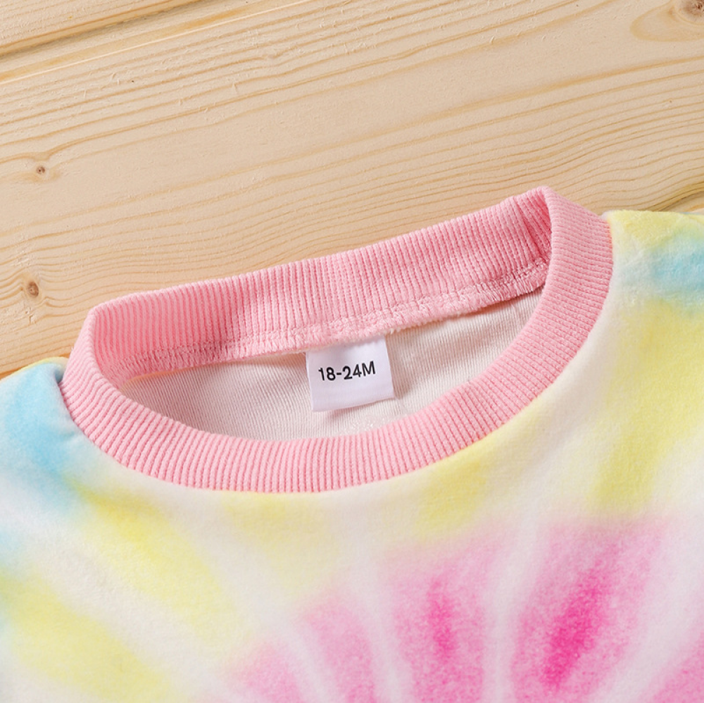 Girls Tie Dye Long Sleeve Fashion Top wholesale kids clothing