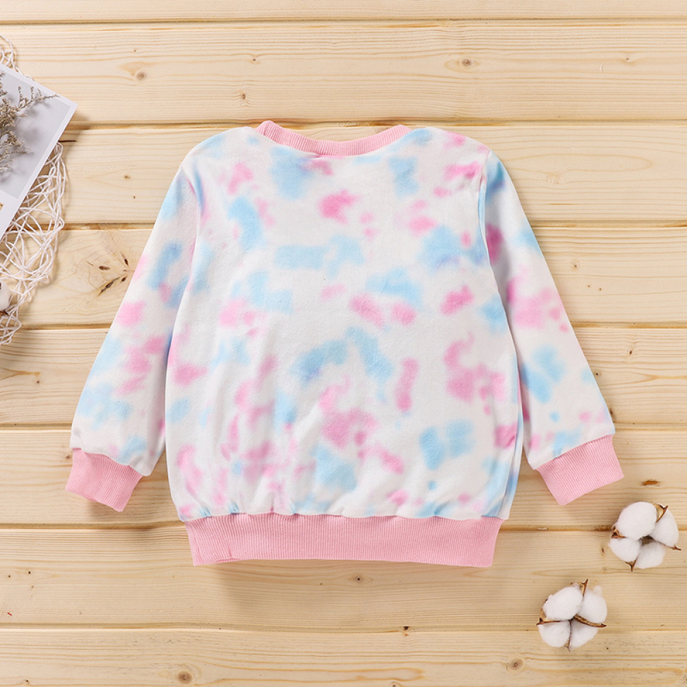 Girls Tie Dye Long Sleeve Fashion Top wholesale kids clothing