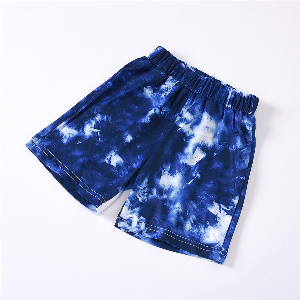Unisex Tie Dye Short Sleeve Crew Neck Top & Shorts Kids Wholesale Clothing