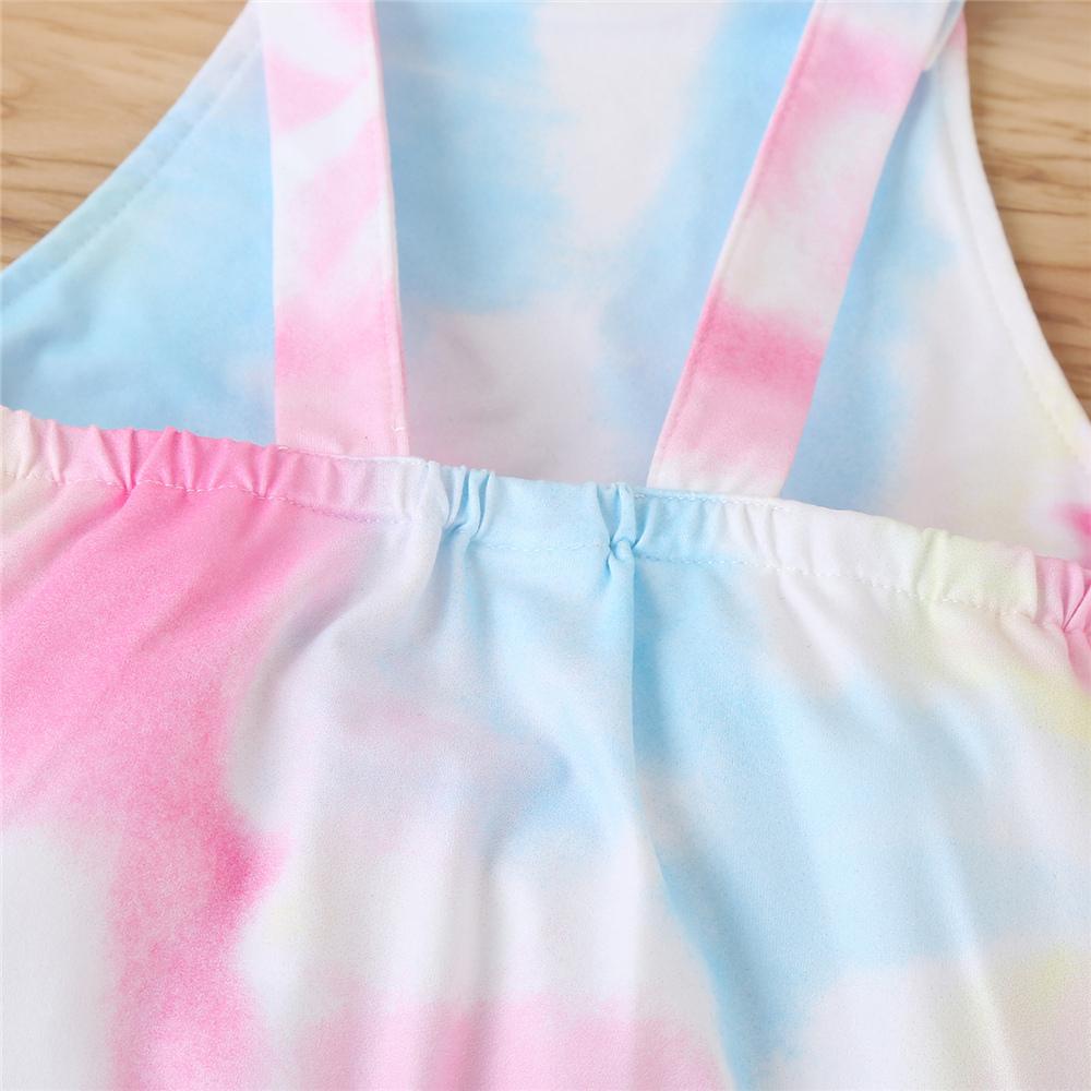 Girls Tie Dye Sling Jumpsuit kids wholesale clothing