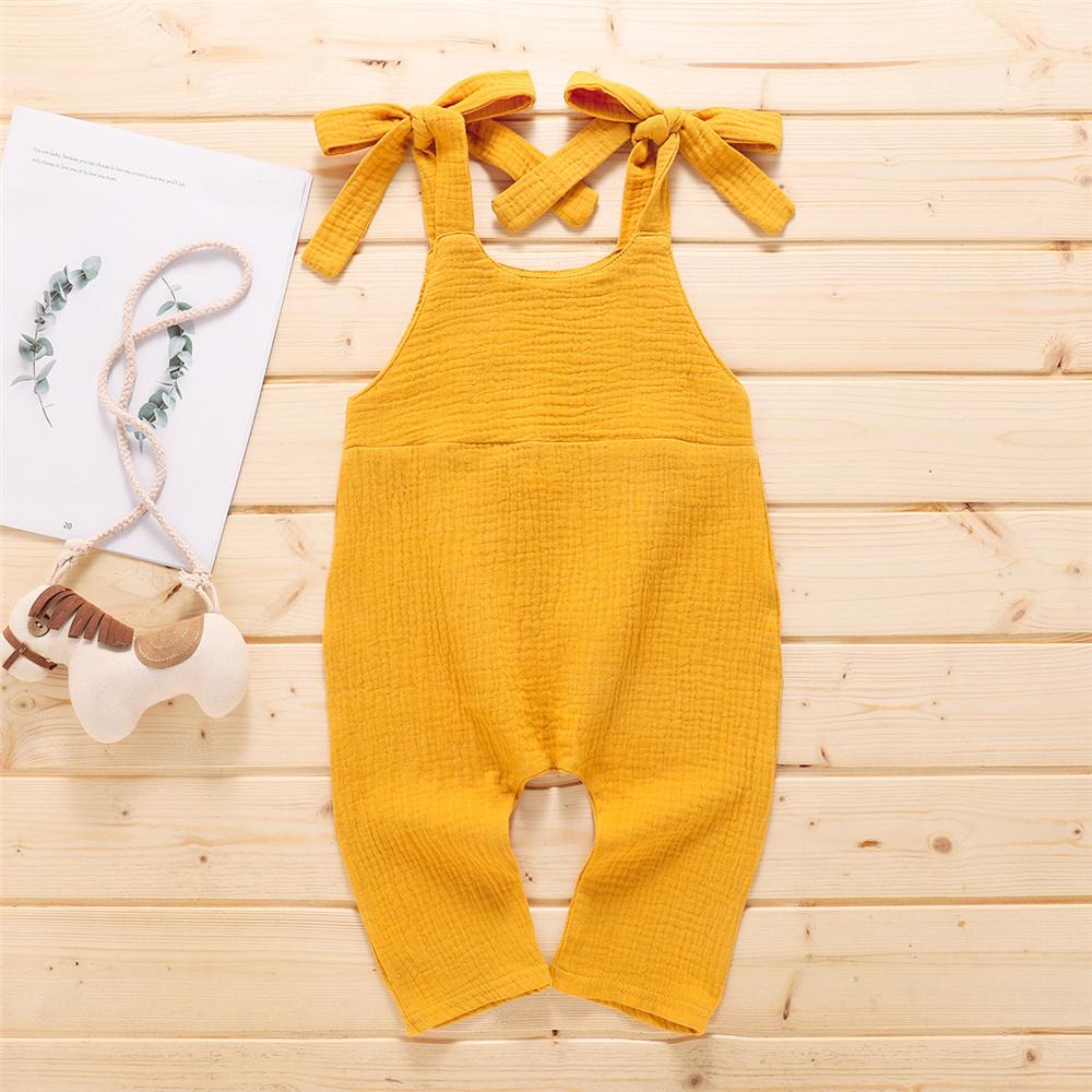 Girls Tie Up Solid Jumpsuit Wholesale Girl Boutique Clothing