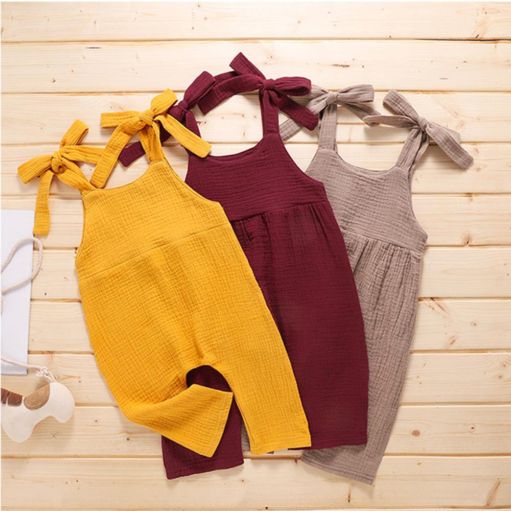 Girls Tie Up Solid Jumpsuit Wholesale Girl Boutique Clothing