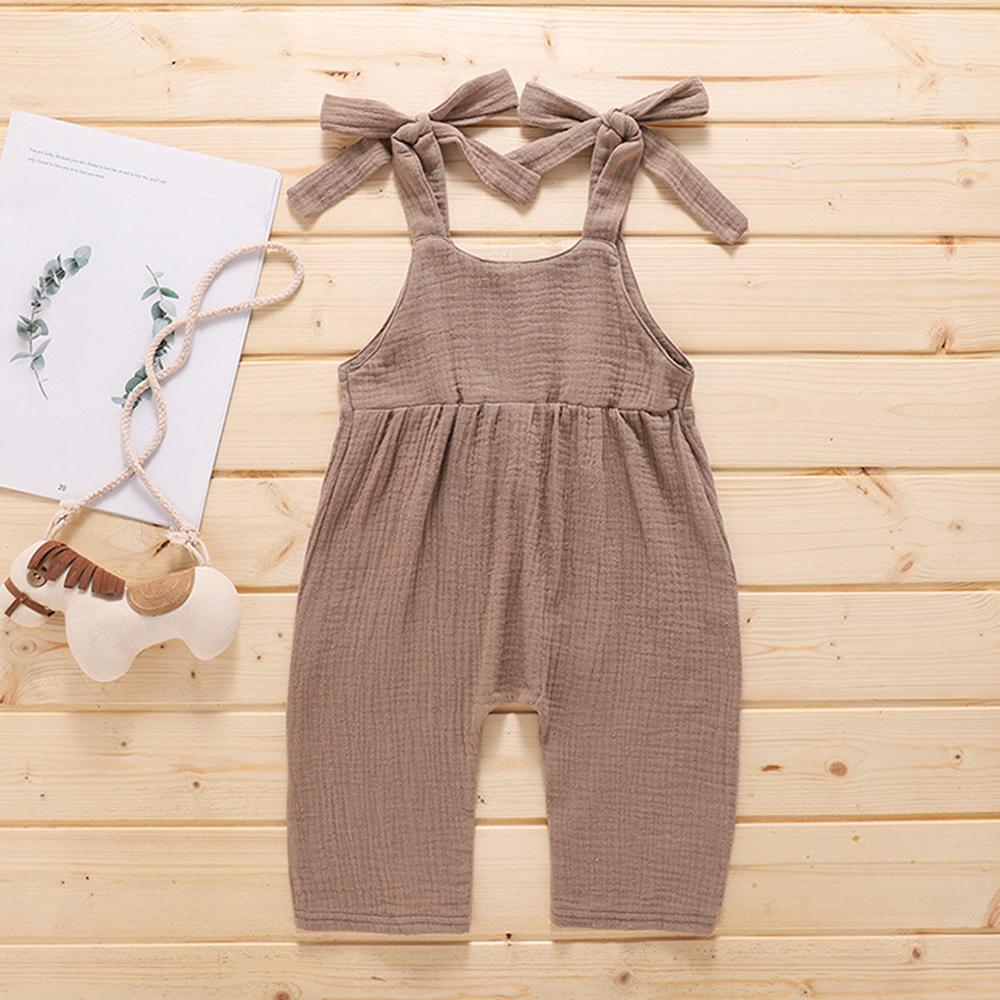 Girls Tie Up Solid Jumpsuit Wholesale Girl Boutique Clothing